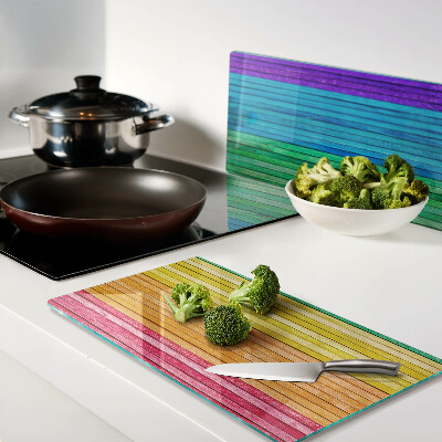 Tagliere in vetro Strisce color arcobaleno