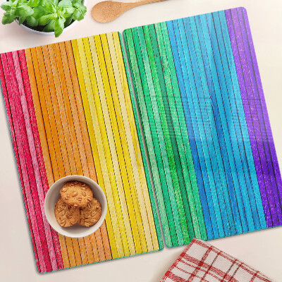 Tagliere in vetro Strisce color arcobaleno