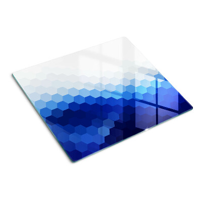 Tagliere in vetro temperato Esagoni blu in gradienti