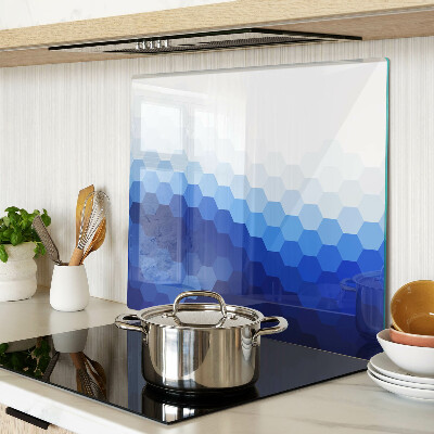Tagliere in vetro temperato Esagoni blu in gradienti