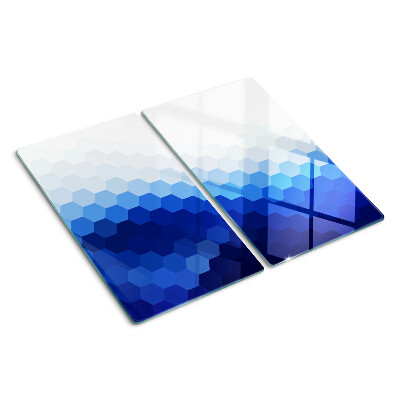 Tagliere in vetro temperato Esagoni blu in gradienti