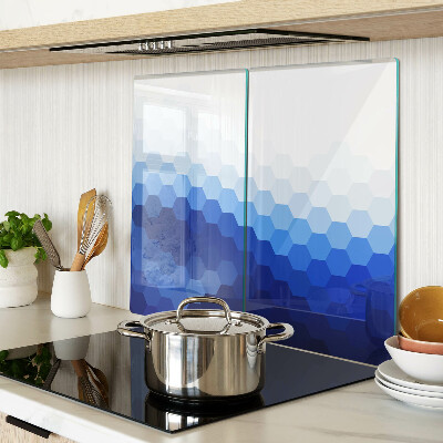 Tagliere in vetro temperato Esagoni blu in gradienti