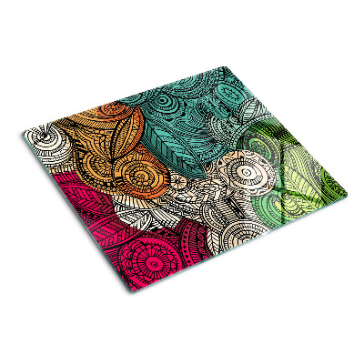 Tagliere in vetro Motivo mandala con motivi colorati
