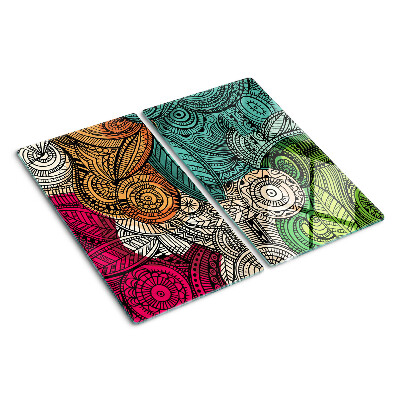 Tagliere in vetro Motivo mandala con motivi colorati