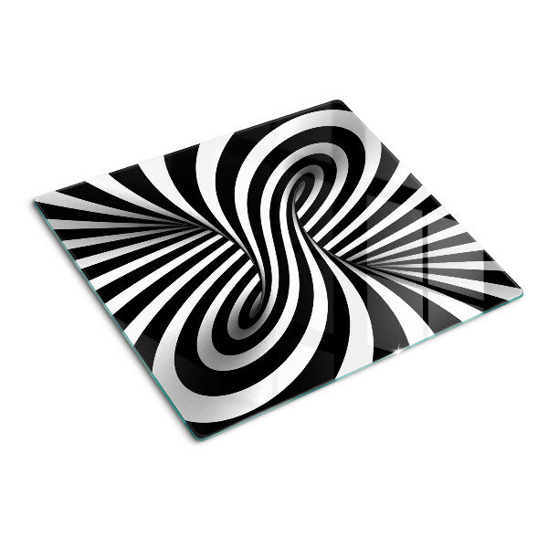 Tagliere in vetro Motivo a spirale in bianco e nero
