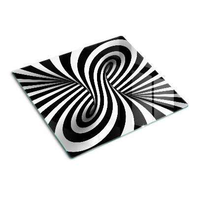 Tagliere in vetro Motivo a spirale in bianco e nero