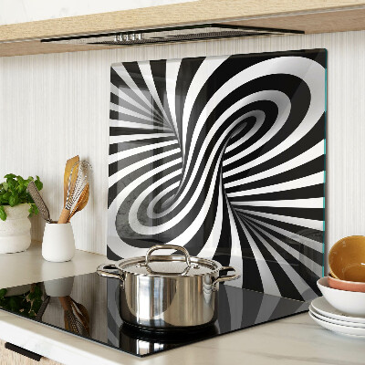 Tagliere in vetro Motivo a spirale in bianco e nero