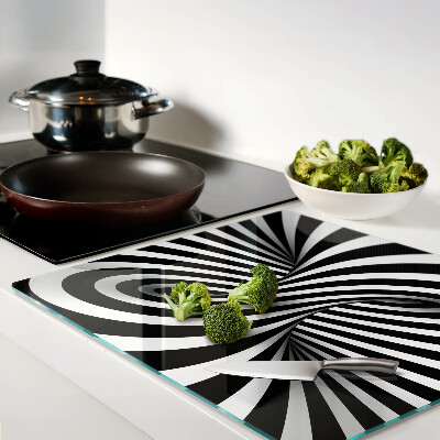 Tagliere in vetro Motivo a spirale in bianco e nero