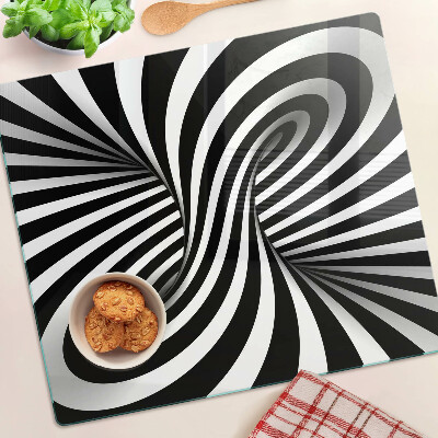 Tagliere in vetro Motivo a spirale in bianco e nero