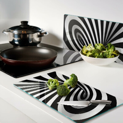 Tagliere in vetro Motivo a spirale in bianco e nero