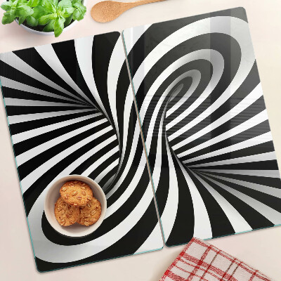 Tagliere in vetro Motivo a spirale in bianco e nero