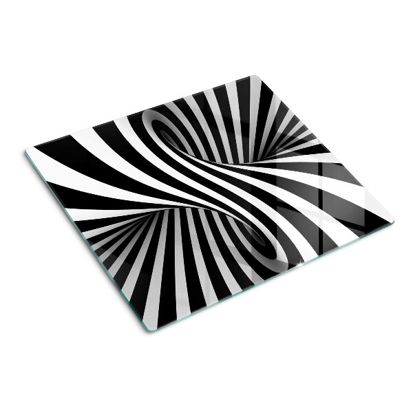 Tagliere in vetro temperato Motivo a spirale in bianco e nero