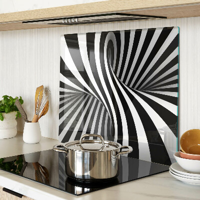 Tagliere in vetro temperato Motivo a spirale in bianco e nero