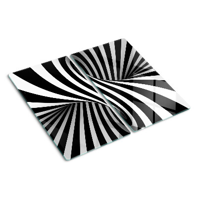 Tagliere in vetro temperato Motivo a spirale in bianco e nero