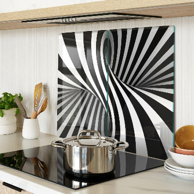 Tagliere in vetro temperato Motivo a spirale in bianco e nero