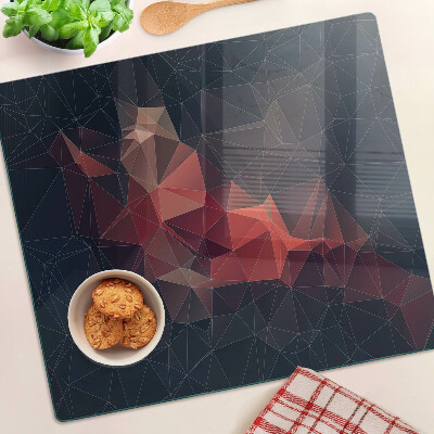 Tagliere in vetro temperato Geometria astratta nei toni del rosso