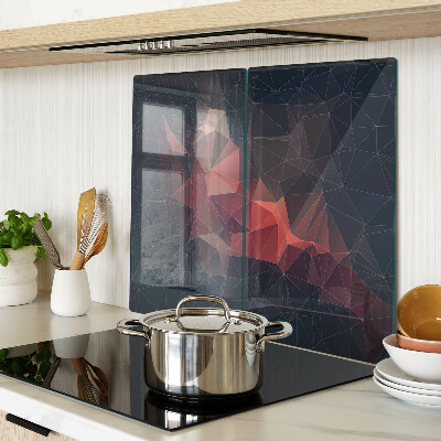 Tagliere in vetro temperato Geometria astratta nei toni del rosso