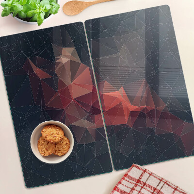 Tagliere in vetro temperato Geometria astratta nei toni del rosso