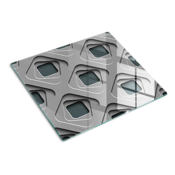 Tagliere in vetro temperato Motivi geometrici in tonalità di grigio