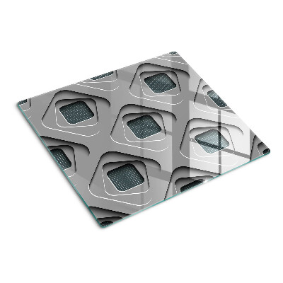 Tagliere in vetro temperato Motivi geometrici in tonalità di grigio