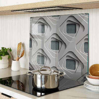 Tagliere in vetro temperato Motivi geometrici in tonalità di grigio