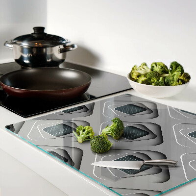 Tagliere in vetro temperato Motivi geometrici in tonalità di grigio