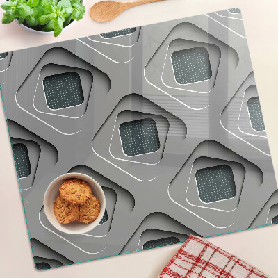 Tagliere in vetro temperato Motivi geometrici in tonalità di grigio