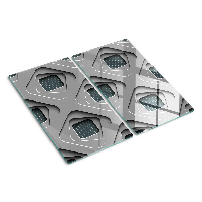 Tagliere in vetro temperato Motivi geometrici in tonalità di grigio