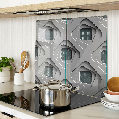 Tagliere in vetro temperato Motivi geometrici in tonalità di grigio
