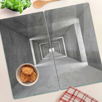 Tagliere in vetro Tunnel architettonico nei toni del grigio