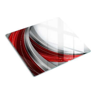 Tagliere in vetro Onde astratte in rosso e grigio