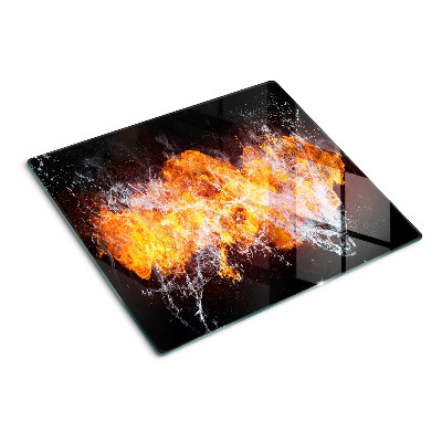Tagliere in vetro temperato Fuoco e acqua