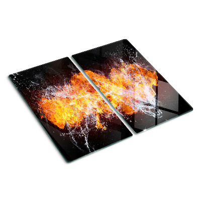 Tagliere in vetro temperato Fuoco e acqua