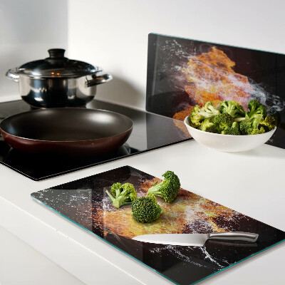 Tagliere in vetro temperato Fuoco e acqua