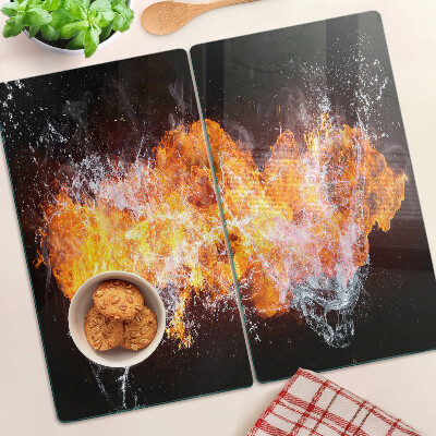 Tagliere in vetro temperato Fuoco e acqua