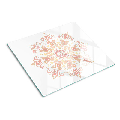 Tagliere in vetro temperato Mandala nei toni del rosa