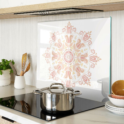 Tagliere in vetro temperato Mandala nei toni del rosa