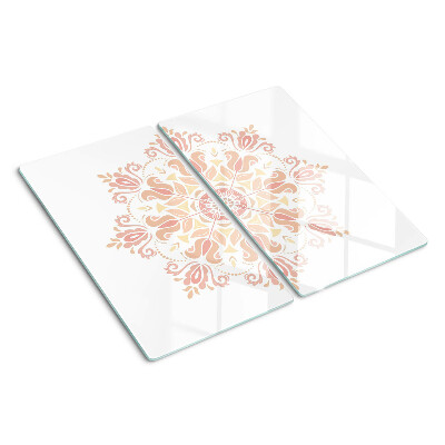 Tagliere in vetro temperato Mandala nei toni del rosa