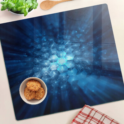 Tagliere in vetro Raggi di luce blu