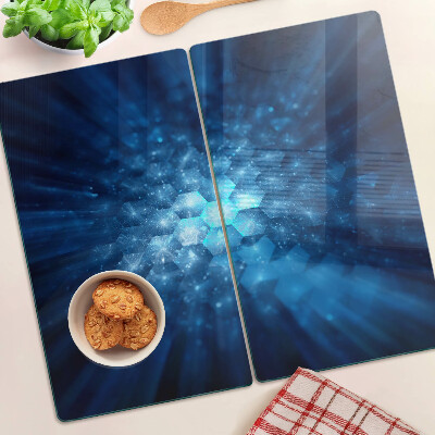 Tagliere in vetro Raggi di luce blu