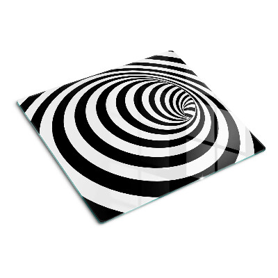 Tagliere in vetro Motivo a spirale in bianco e nero