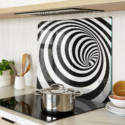Tagliere in vetro Motivo a spirale in bianco e nero