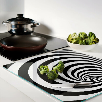 Tagliere in vetro Motivo a spirale in bianco e nero