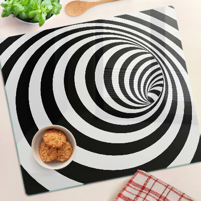 Tagliere in vetro Motivo a spirale in bianco e nero