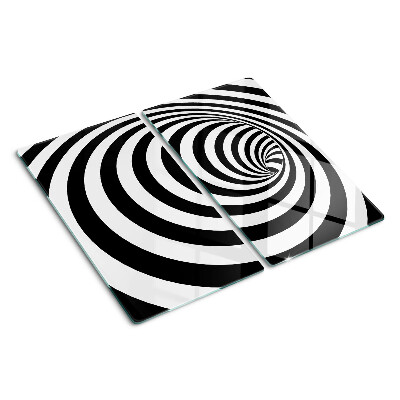 Tagliere in vetro Motivo a spirale in bianco e nero