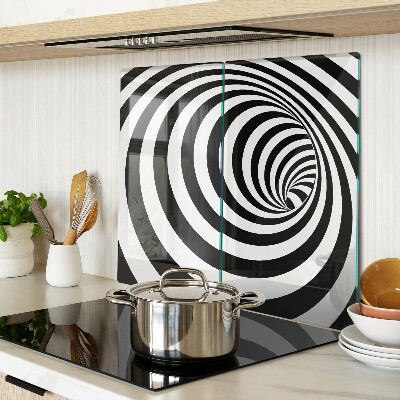 Tagliere in vetro Motivo a spirale in bianco e nero