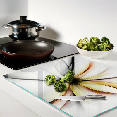 Tagliere in vetro temperato Astratto floreale con linee dinamiche