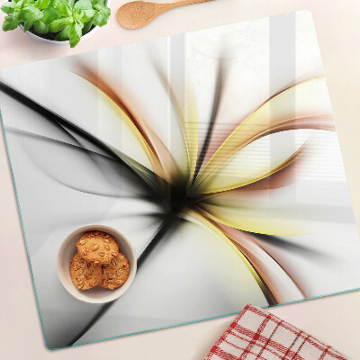 Tagliere in vetro temperato Astratto floreale con linee dinamiche