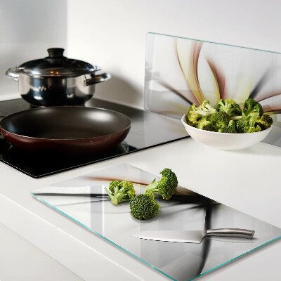 Tagliere in vetro temperato Astratto floreale con linee dinamiche