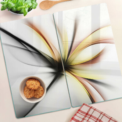 Tagliere in vetro temperato Astratto floreale con linee dinamiche
